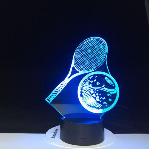Lampe Led De Tennis En 3d, 7 Couleurs Changeantes, Usb, Veilleuse Pour Table, Ventilateurs De Tennis, Décoration De Maison, Sommeil, Cadeaux, 4303