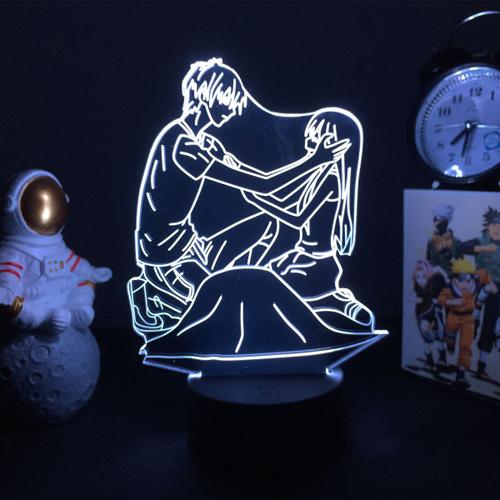 7/16 Couleurs Led 3d Lampe Anime Fruits Panier Figure Honda Tohru Et Sôma Kyo Pour Chambre Décor Coloré Manga Cadeau Lampe De Chevet