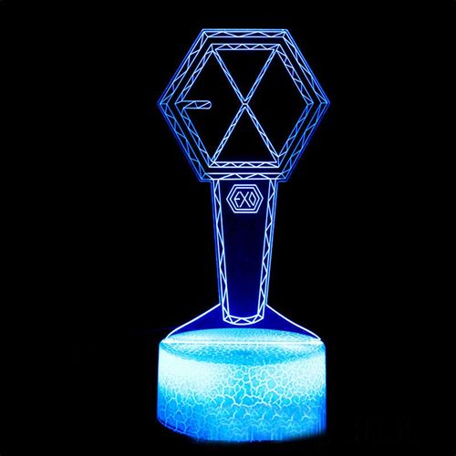 Lampe Led 3d Avec Logo De L'équipe Kpop Star Exo, Décoration Pour Chambre D'enfant, Cadeau D'anniversaire