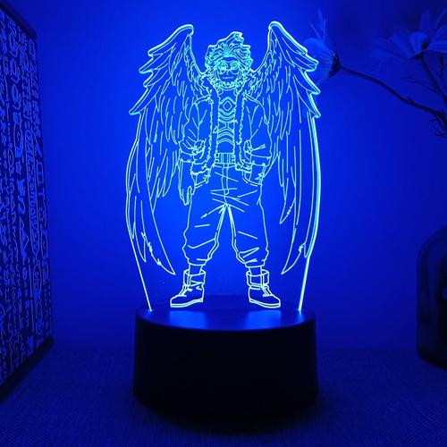 My Hero Academia Lampe Led 3d My Hero Academia Boku No Hawk, Veilleuse Pour Chambre À Coucher, Personnage D'anime Avatar, Décoration De Chambre, Cadeau Mignon Pour Enfants