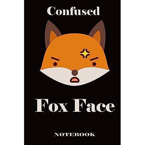 Confused Fox Face Notebook: Cute Set Of Fox Emoji Stickers On Cover, Lined Notebook / Journal , Diary , Composition Notebook ,120 Pages, 6x9, Soft Cover, Matte Finish