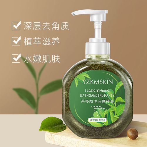 Gommage De Bain En Polyphénol, 500ml, Thé, Nettoyage Doux, Peau De Poulet, Gel Exfoliant, Hydratant, Pour Le Corps 