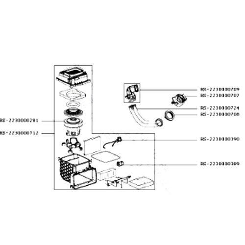 Bloc moteur complet (repère RS-2230000712) Aspirateur (RS-2230000712 ROWENTA TEFAL)