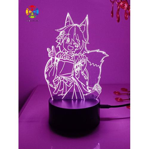 Lampe Led 3d Fox Senko San, Utile, Pour La Maison Du Lit, Manga, Lumière, Anime, Décoration De Chambre, Lampara De Noche Dormitorio
