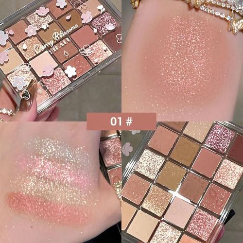 Palette De Fards À Paupières, Paillettes Brillantes, Pigments, Paillettes Mates, Terre, Lait, Thé, Ombre À Paupières, Cerise, Sakura 