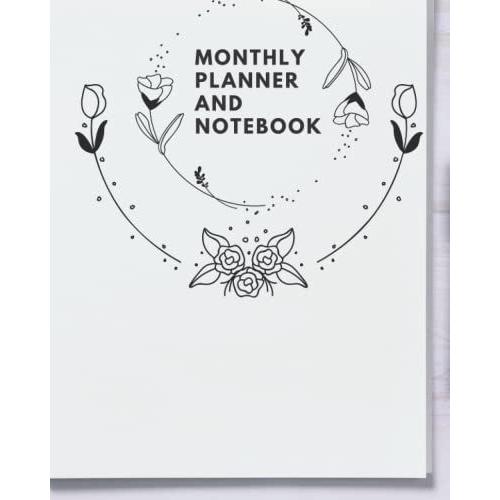 Monthly Planner ,Notebook: Size 8 X 10 In 20.32 X 25.4 Cm ,No Bleed ,Matte