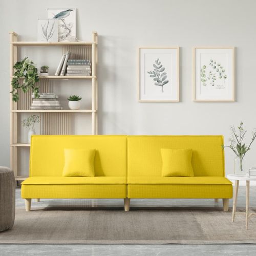 Vidaxl Canapé-Lit Jaune Clair Tissu