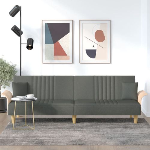 Vidaxl Canapé-Lit Avec Accoudoirs Gris Foncé Tissu