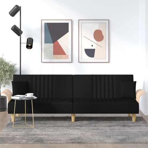 Vidaxl Canapé-Lit Avec Accoudoirs Noir Tissu