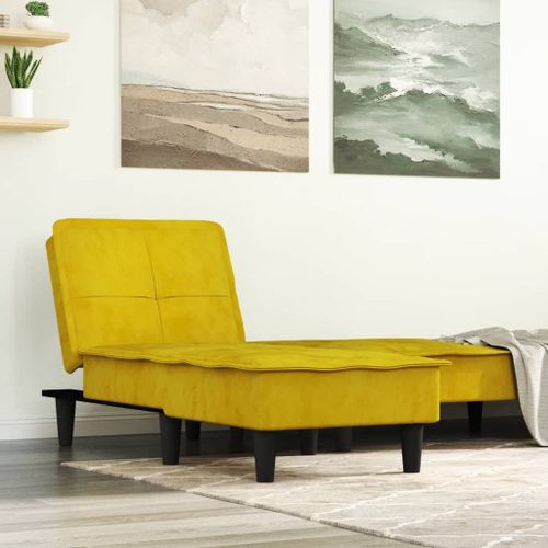 Vidaxl Chaise Longue Jaune Velours