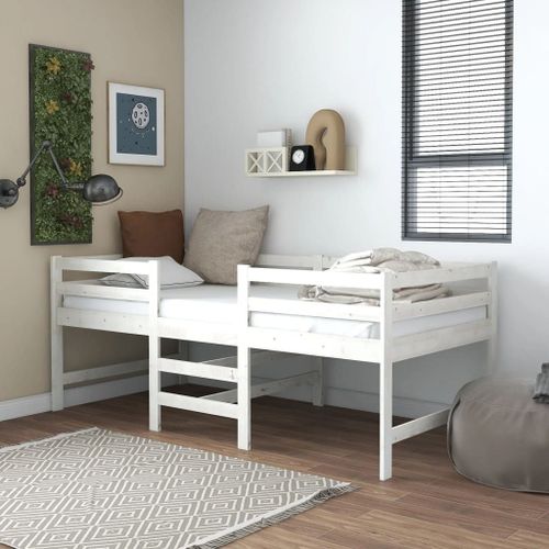 Vidaxl Cadre De Lit Sans Matelas Blanc 90x200 Cm Bois De Pin Massif