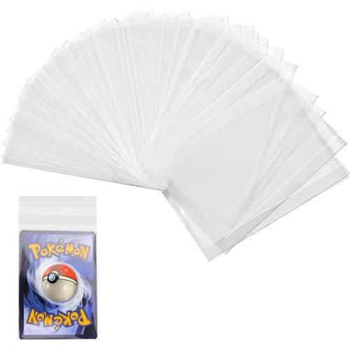 100Pcs Pochette Carte Pokemon, Pochettes Pour Cartes Trading Card Game  Collection, Transparente Accessoires Album Classeur Pour Cartes de Poker  Tarot Trois Royaumes(sceller)