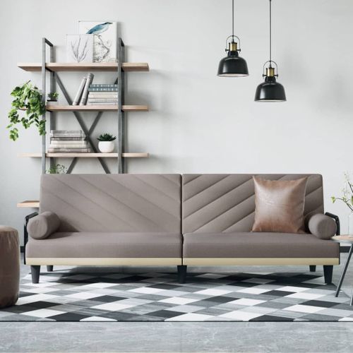 Vidaxl Canapé-Lit Avec Accoudoirs Taupe Tissu