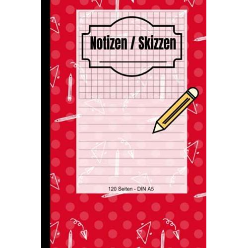 Notizbuch Duo Multi Halb Kariert-Halb Liniert: Heft Im Din A5 Format Für Skizzen , Zeichnungen Und Handschriftliche Notizen Für Schule, Studium, Hobby ... Chefs, Mütter, Handarbeiten ,Geschenk