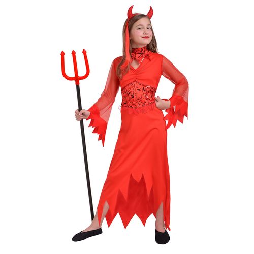 Déguisée En Diable Rouge - Taille 8-10 Ans