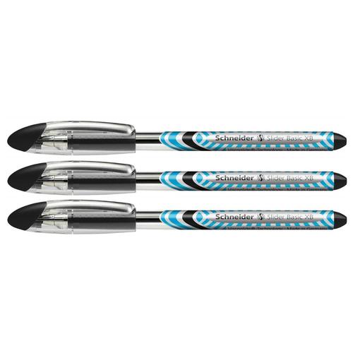 Schneider Lot De 3 Stylos À Bille Slider Basic Pointe Extra Large Noir