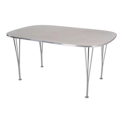 Table Ovale Construction Mtallique Design Scandinave Des Annes 70 Blanc