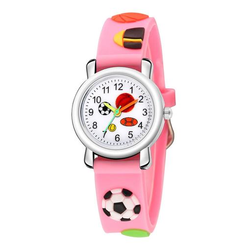 Montre Enfant Rose football Montre Bracelet tanche pour Enfant