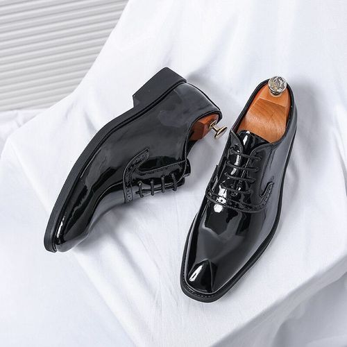 Chaussures Chaussures De Luxe En Cuir Verni Pour Hommepointuesoxfordpour Mariagetenue De Bureauverte