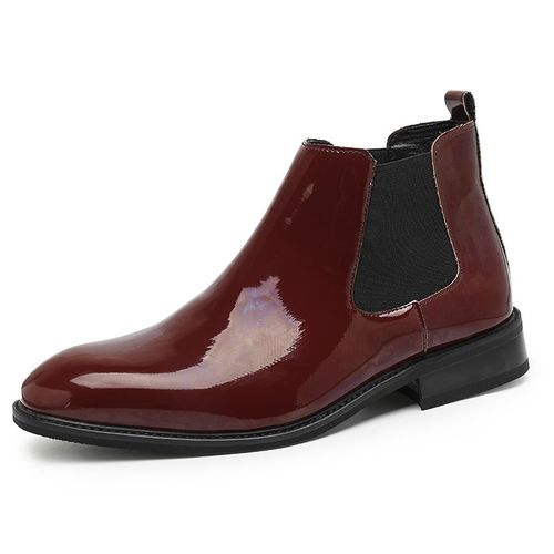Chaussures Provoqué En Cuir À Paillettes Pour Hommes,Bottes Rouges À Enfiler,Parker Pointu,Grande Taille 46,Mode Classique,2024