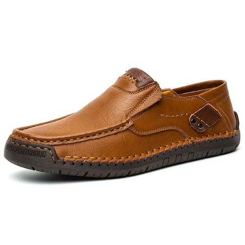 Mocassins En Cuir Véritable Faits À La Main Pour Hommes,Chaussures Décontractées Pour Hommes,Baskets Plates À Enfiler,Grande Taille 38-48,Chaussures De Printemps