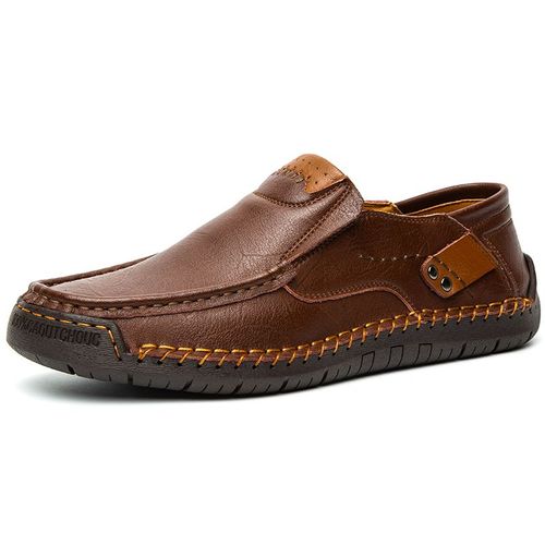 Mocassins En Cuir Véritable Faits À La Main Pour Hommes,Chaussures Décontractées Pour Hommes,Baskets Plates À Enfiler,Grande Taille 38-48,Chaussures De Printemps