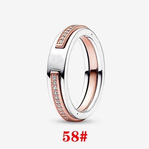 Ensemble De Bijoux En Argent Regardé 2024 Pour Femme,Bracelet,Collier,Bague,Boucles D'oreilles,Breloque En Or Rose,Cadeau ,,925