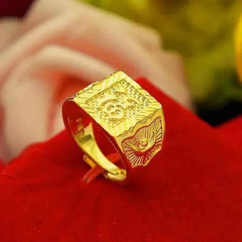 Bague En Or Véritable 24 Carats Avec Ouverture Réglable,Bague Porte-Bonheur En Agate,999