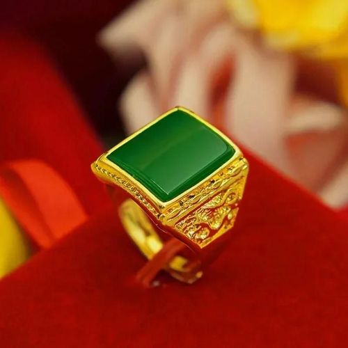 Bague En Or Véritable 24 Carats Avec Ouverture Réglable,Bague Porte-Bonheur En Agate,999