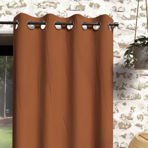 Rideau À Oeillets En Microfibre Lavée 135x180 Cm Boheme Terra, Par Soleil D'ocre