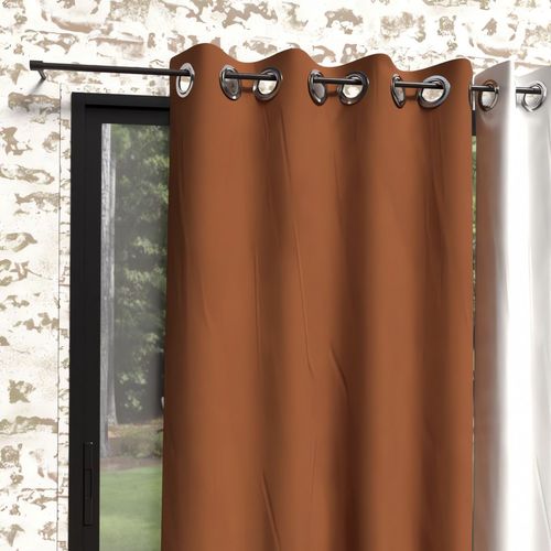 Rideau À Oeillets En Microfibre Lavée 135x250 Cm Boheme Terra, Par Soleil D'ocre