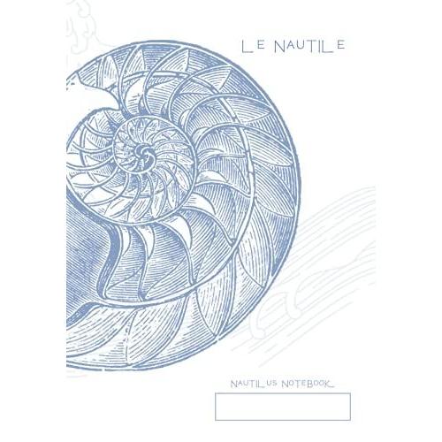 Le Nautile Nautilus Notebook: College Ruled Journal, 7 X 10 In (B5 17.78 X 25.4 Cm) Composition Book With Wraparound Design