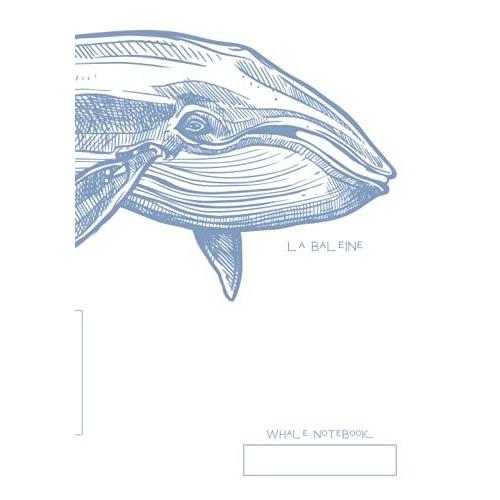 Blue And White Whale La Baleine Notebook (College Ruled): Nautical Beach Journal, 7 X 10 In (B5 17.78 X 25.4 Cm) Composition Book With Wraparound Design