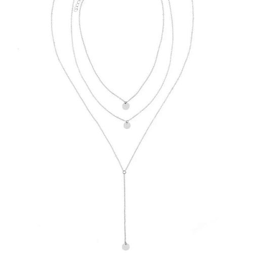 Sumeng-Collier Rond Minimaliste À Paillettes Délicates Pour Femme,Pendentif Multi-Couches,Pièce De Monnaie