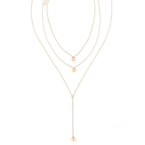 Sumeng-Collier Rond Minimaliste À Paillettes Délicates Pour Femme,Pendentif Multi-Couches,Pièce De Monnaie