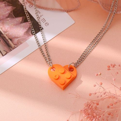 Collier D'amour En Forme De C?ur Pour Couples,2 Pièces,Pour Amoureux,Femmes,Hommes,Colliers Pour Amis,Bijoux Cadeau De Saint Valentin