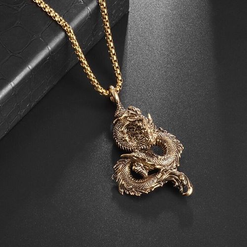 Collier Pendentif Double Dragon En Acier Inoxydable Pour Homme,Bijoux De Fête Dominateurs,Style Chinois,Chanteur Yin,Design Créatif,Tendance