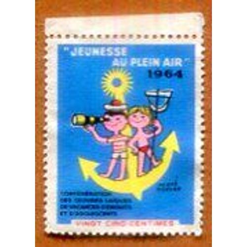 Autocollant - Vignette - " Jeunesse Au Plein Air " - 1964