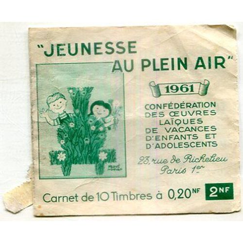 Carnet De Autocollants - Vignettes - " Jeunesse Au Plein Air " - 1961