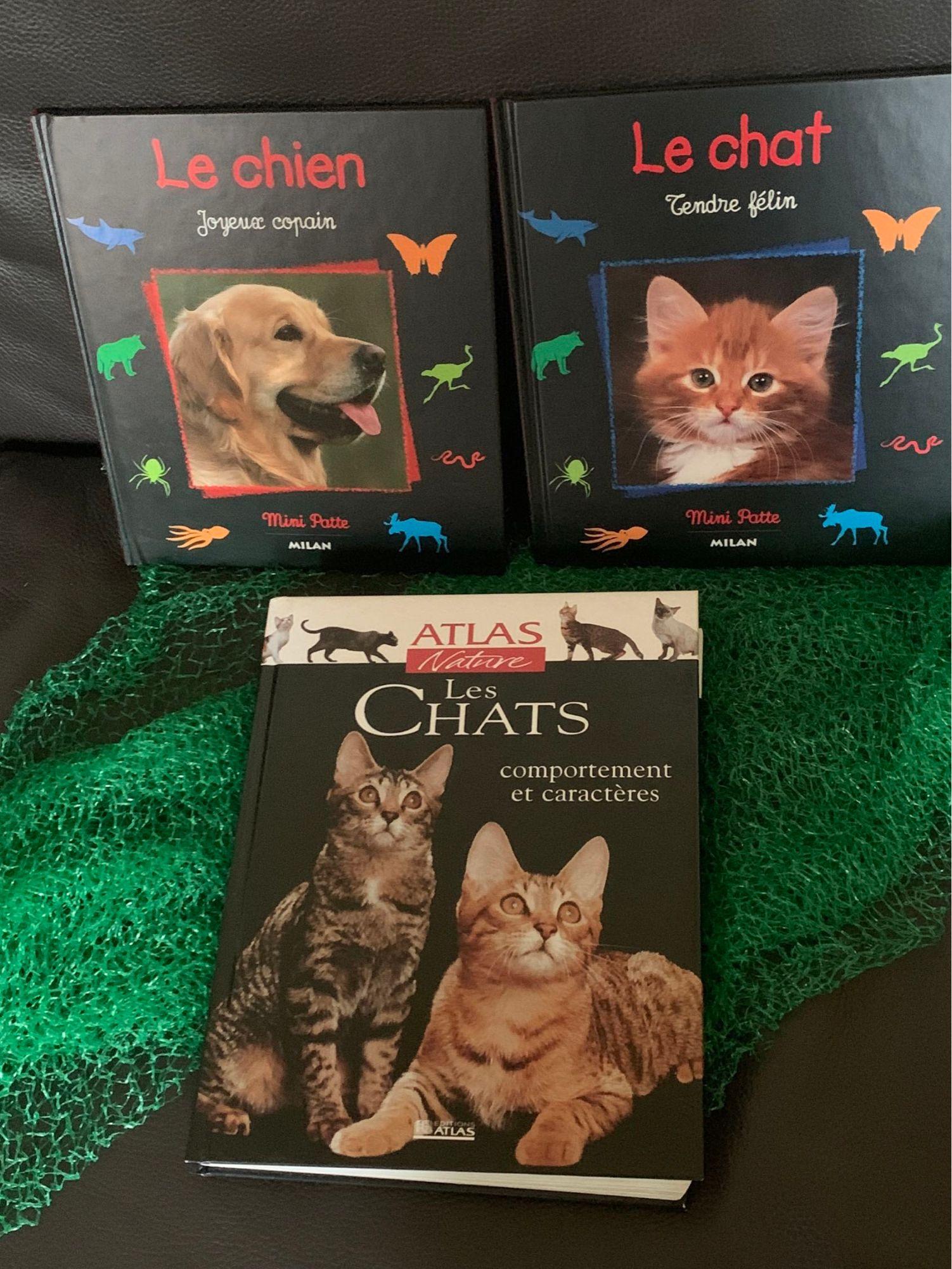 Lot de 3 livres. LE CHAT TENDRE F LIN LE CHIEN JOYEUX COPAIN ET