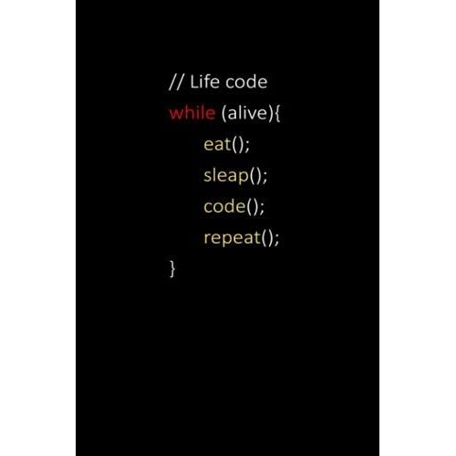 While Dead Eat Sleep Code Notebook: 6 X 9 Inches Funny And Beautiful Notebook Journal Gift For Developers, Coders, Programmers.