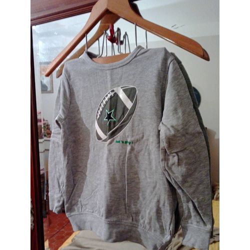 Sweat Gris Imprimé Vert 8 Ans Vintage Années 90 Okaïdi.