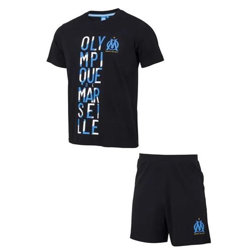 L - Pyjashort Pyjama Om Collection Officielle Olympique De Marseille Noir