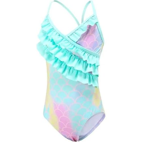 Amoune Maillot De Bain Fille Maillot Une Pièce Maillot De Bain À Volants Pour Enfant Fille 5-16 Ans