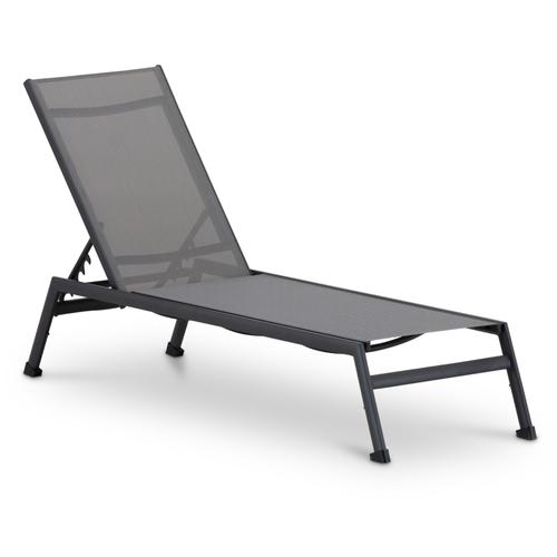 Chaise Longue De Jardin En Aluminium Et Textilène Anthracite