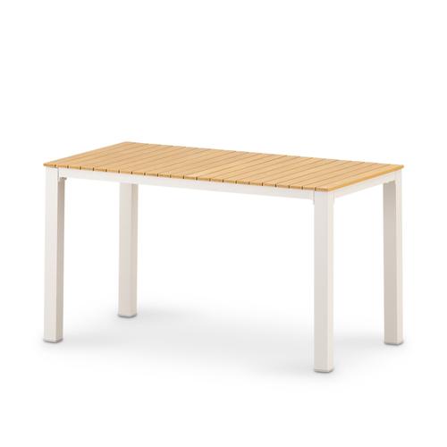 Table De Repas De Balcon 130x70 En Aluminium Et Polywood Beige