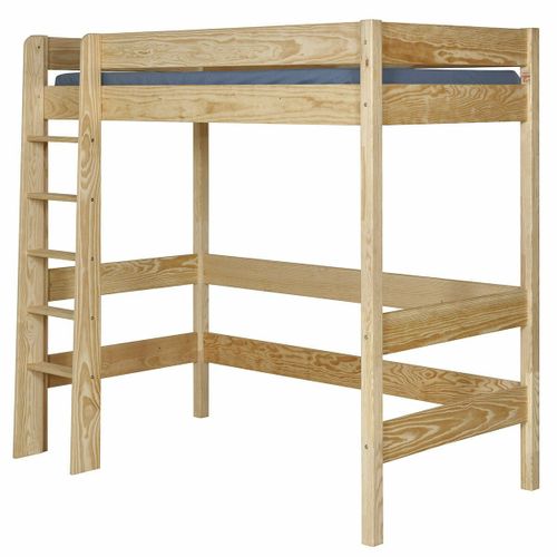 Lit Mezzanine Bois Massif 90x190 Cm