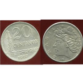Monnaie 20 Centavos Bresil 1967