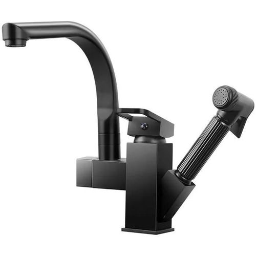 Robinet de Cuisine - MARSEE - Mitigeur vier 360 Rotatif - Bec Pivotant - Douchette tirable
