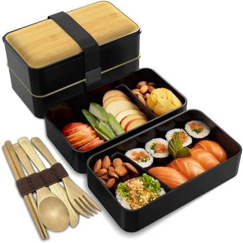 Bento Lunch Box Tout-En-1, Boite Repas Avec Couverts - Boite Bento Pour Collations, Boite Repas Compartiments